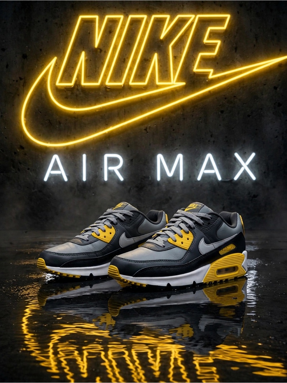 Nike Air Max 90 Smoke Grey/ Lt Smoke Grey (Big Kids) W8.5/M7